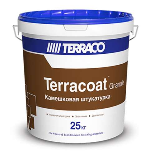 Декоративная штукатурка TERRACOAT GRANULE 2,5 мм на силиконовой основе с зернистой текстурой типа «Шуба» База NP, 25 кг ведро